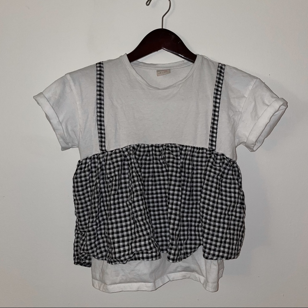 Zara Girls Gingham Layered Shirt
